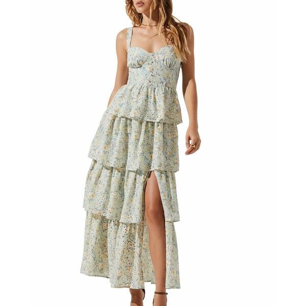 アストール レディース ワンピース トップス Women's Midsummer Tiered Maxi Dress Lt Mint Multi Floral