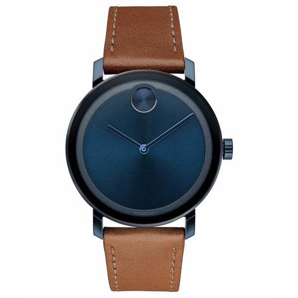 モバド メンズ 腕時計 アクセサリー Men's Swiss BOLD Evolution Cognac Leather Strap Watch 40mm, Created for Macy's Blue