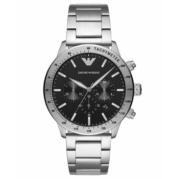 エンポリオ アルマーニ メンズ 腕時計 アクセサリー Men's Chronograph Stainless Steel Bracelet Watch 43mm Stainless Steel