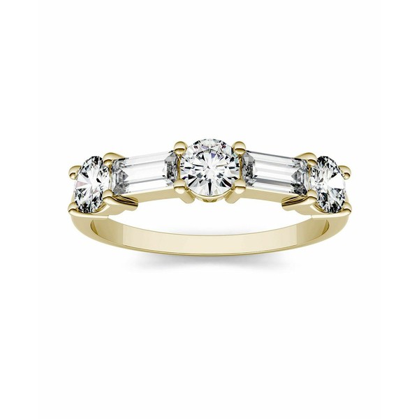 チャールズ アンド コルバード レディース リング アクセサリー Moissanite Round and Baguette Stackable Ring 1-1/6 ct. tw. Diamond E