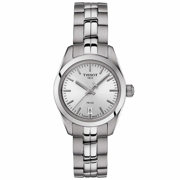 ティソット レディース 腕時計 アクセサリー Women's Swiss T-Classic PR 100 Gray Stainless Steel Bracelet Watch 25mm Silver