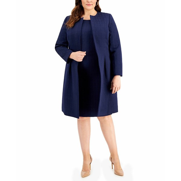 ル スーツ レディース ワンピース トップス Plus Size Dress Suit Bright Navy