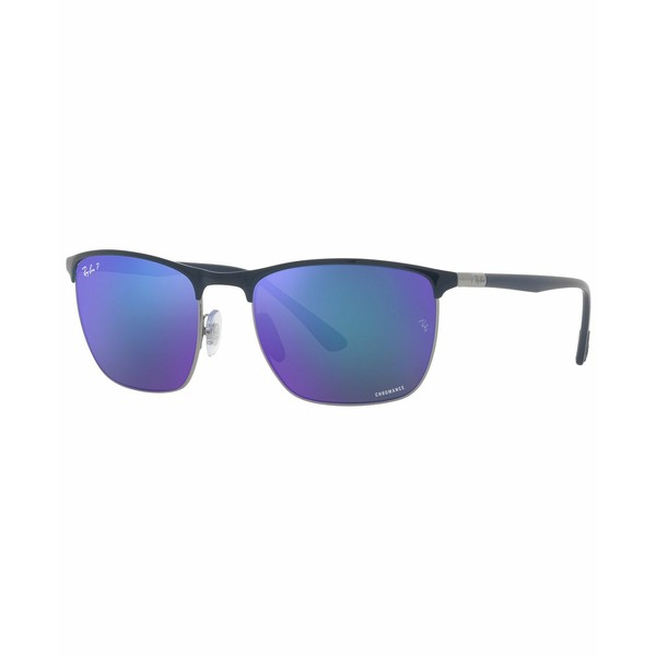 レイバン レディース サングラス＆アイウェア アクセサリー Unisex Polarized Sunglasses, RB3686 57 Blue on Gunmetal