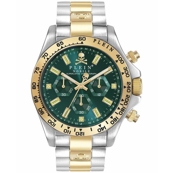 フィリッププレイン メンズ 腕時計 アクセサリー Men's Chronograph Nobile Two-Tone Stainless Steel Bracelet Watch 43mm Two Tone