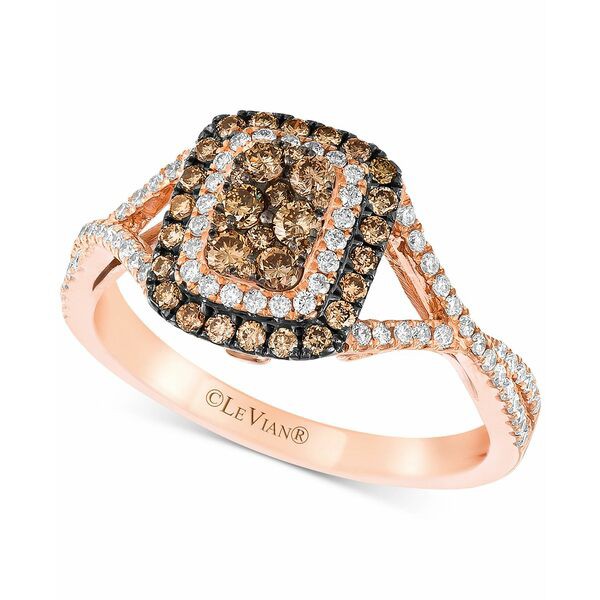 ルヴァン レディース リング アクセサリー Chocolatier® Diamond Halo Ring (5/8 ct. t.w.) in 14k Rose Gold Rose Gold