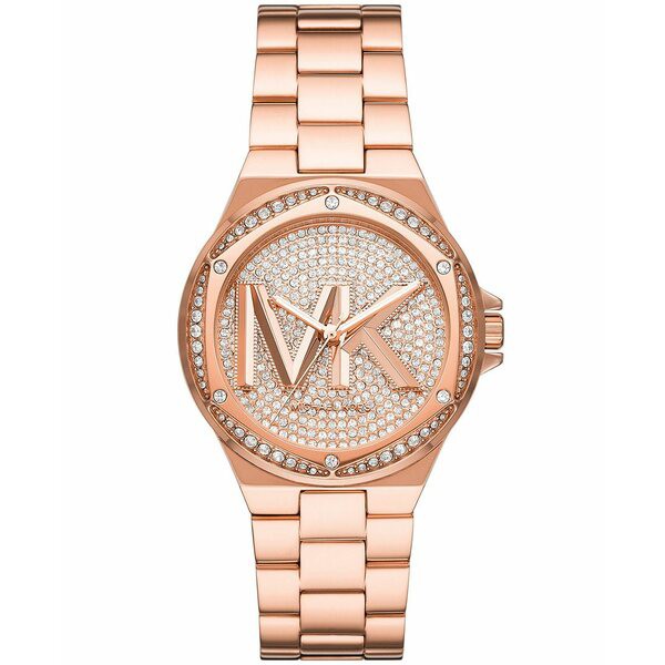 マイケルコース レディース 腕時計 アクセサリー Women's Lennox Three Hand Rose Gold-Tone Stainless Steel Bracelet Watch 37mm Rose