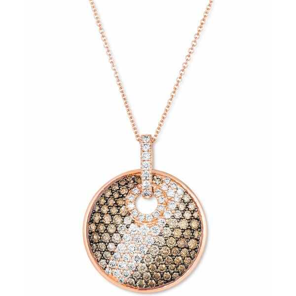 ルヴァン レディース ネックレス・チョーカー・ペンダントトップ アクセサリー Ombré Diamond Pavé Circle Disc 18" Penda