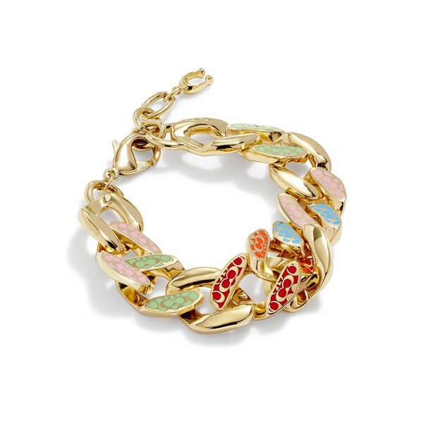 コーチ レディース ブレスレット・バングル・アンクレット アクセサリー Quilted C-Link Bracelet Multi, Gold-Tone