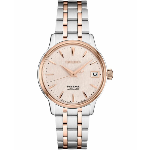 セイコー レディース 腕時計 アクセサリー Women's Automatic Presage Two-Tone Stainless Steel Bracelet Watch 34mm Pink