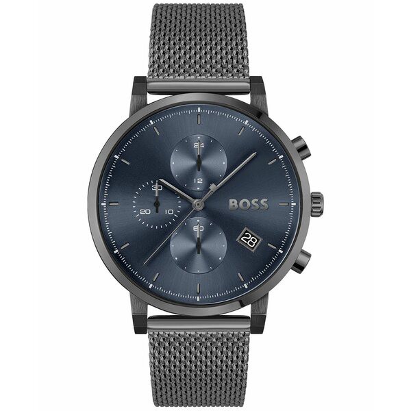 ボス メンズ 腕時計 アクセサリー Integrity Men's Chronograph Stainless Steel Mesh Bracelet Watch 43mm Grey