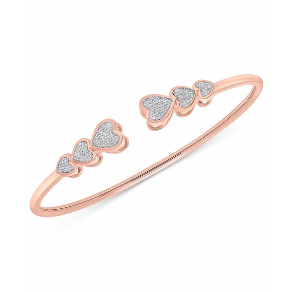 ラップド レディース ブレスレット・バングル・アンクレット アクセサリー Diamond Hearts Cuff Bangle Bracelet (1/5 ct. t.w.) in 14k