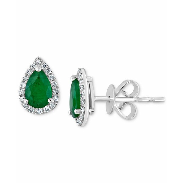 エフィー コレクション レディース ピアス＆イヤリング アクセサリー EFFY® Emerald (3/4 ct. t.w.) & Diamond (1/10 ct. t.w.) Halo