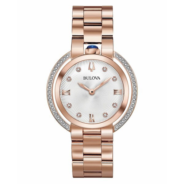 ブロバ レディース 腕時計 アクセサリー Women's Rubaiyat Diamond (1/4 ct. t.w.) Rose Gold-Tone Stainless Steel Bracelet Watch 35mm