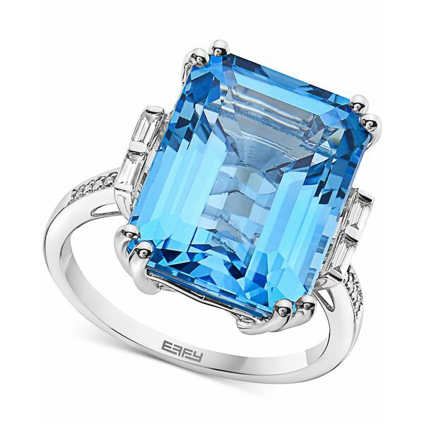 エフィー コレクション レディース リング アクセサリー EFFY® Blue Topaz (14-1/2 ct. t.w.) & Diamond (1/8 ct. t.w.) Ring in 14