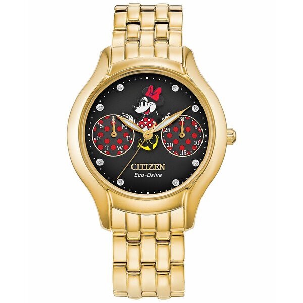 シチズン レディース 腕時計 アクセサリー Minnie Mouse Gold-Tone Stainless Steel Bracelet Watch 30mm Gold-tone