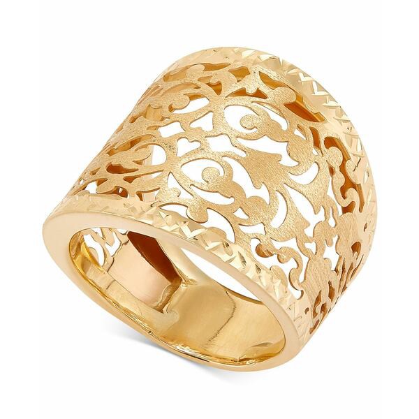 イタリアン ゴールド レディース リング アクセサリー Filigree Openwork Statement Ring in 10k Gold Gold