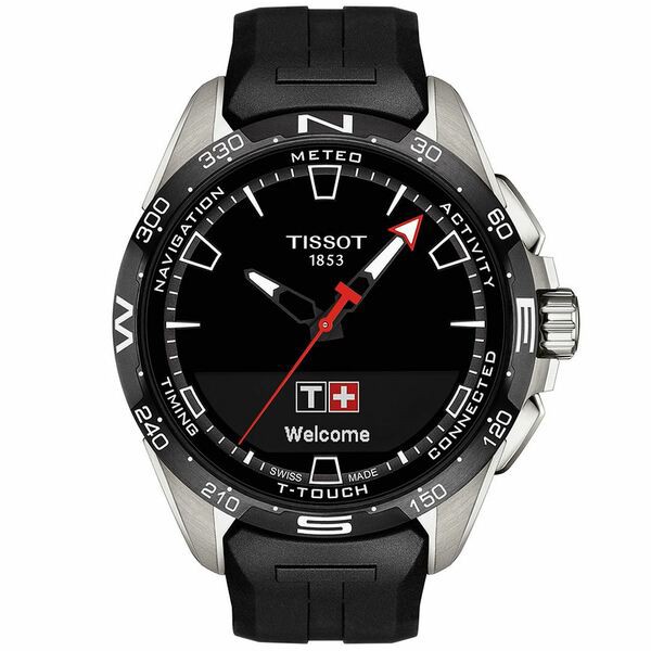 ティソット メンズ 腕時計 アクセサリー Men's Swiss T-Touch Connect Solar Black Rubber Strap Smart Watch 48mm Black