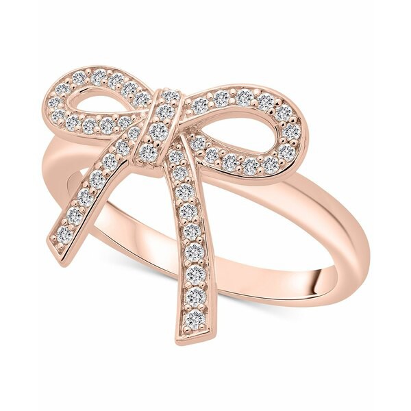 ラップド レディース リング アクセサリー Diamond Bow Ring (1/4 ct. t.w.) in 14k Yellow or Rose Gold, Created for Macy's Rose Gol