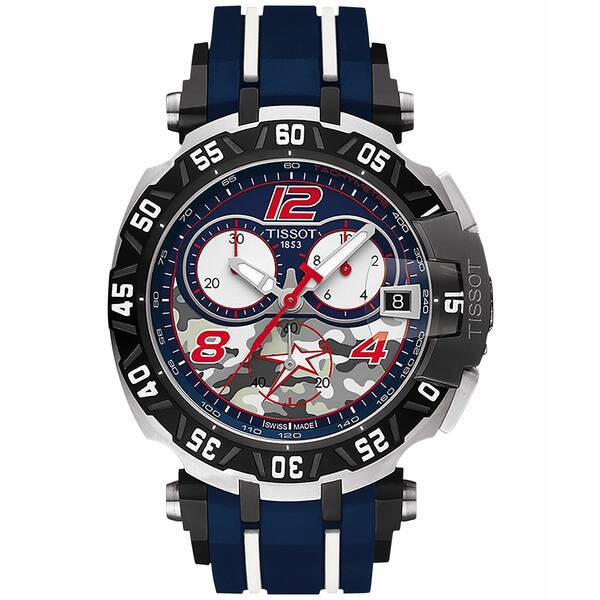 ティソット メンズ 腕時計 アクセサリー Men's Swiss Chronograph T-Race Nicky Hayden Limited Edition 2016 Blue & White Rubber Strap