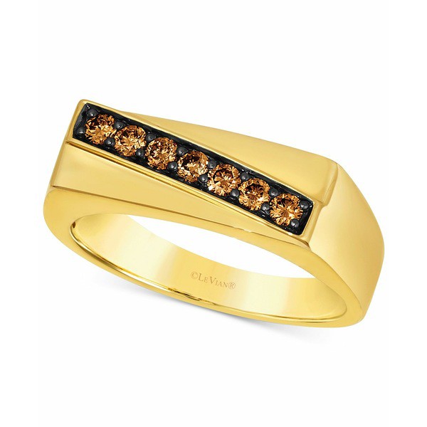 ルヴァン メンズ リング アクセサリー Men's Chocolate Diamond Diagonal Ring (1/3 ct. t.w.) in 14k Gold Gold