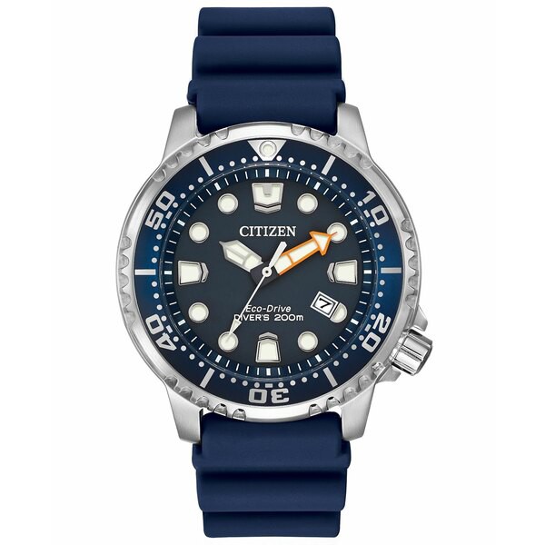 シチズン メンズ 腕時計 アクセサリー Men's Eco-Drive Promaster Diver Blue Strap Watch 42mm BN0151-09L No Color