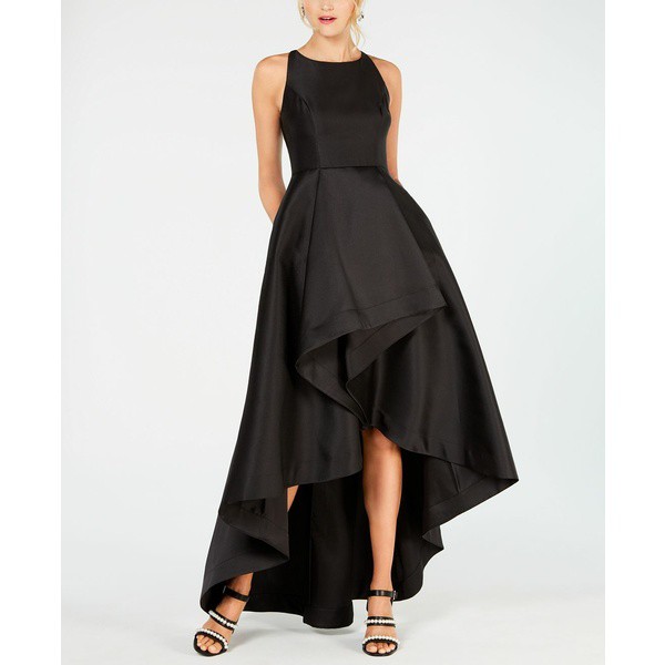 アドリアナ パペル レディース ワンピース トップス High-Low Mikado Gown Black