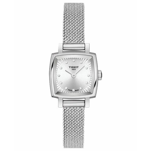 ティソット レディース 腕時計 アクセサリー Women's Swiss T-Lady Lovely Diamond Accent Stainless Steel Mesh Bracelet Watch 20mm Si