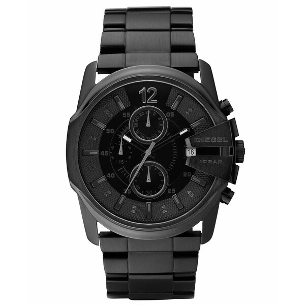 ディーゼル メンズ 腕時計 アクセサリー Mens Chronograph Black Ion Plated Stainless Steel Bracelet Watch 49x45mm DZ4180 Black