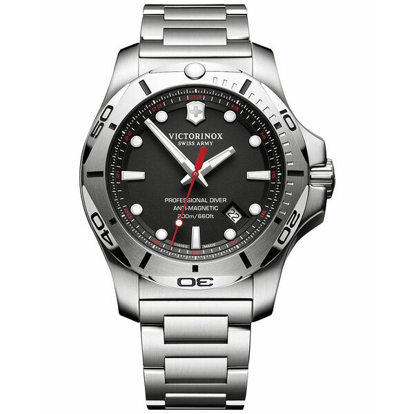 ビクトリノックス メンズ 腕時計 アクセサリー Men's I.N.O.X. Professional Diver Stainless Steel Bracelet Watch 45mm Black