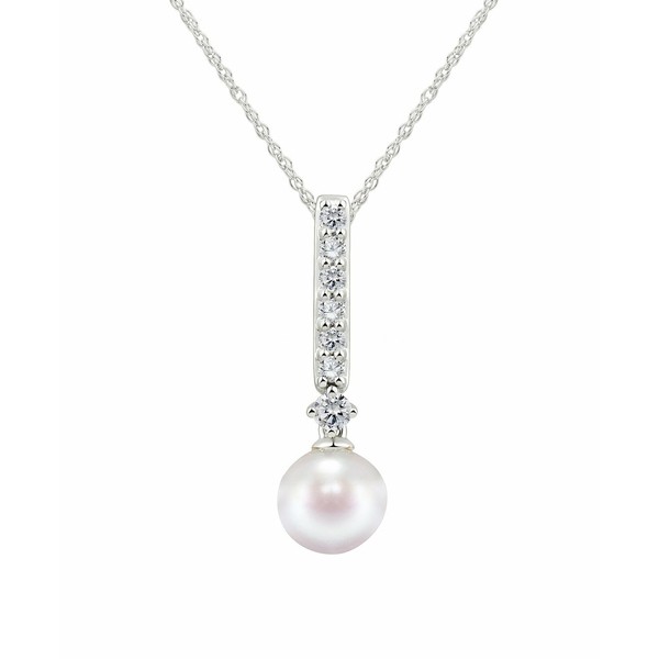 ホノラ レディース ネックレス・チョーカー・ペンダントトップ アクセサリー Cultured Freshwater Pearl 7-7.5mm and Diamond 1/5 ct. tw