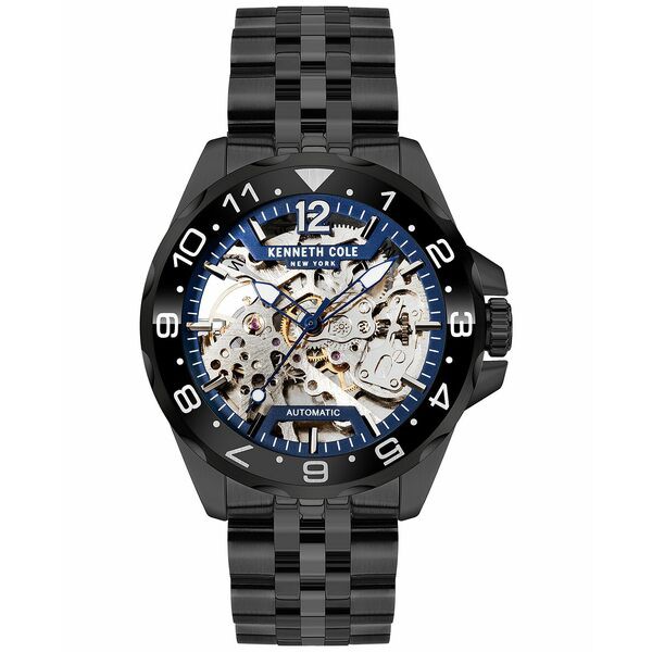 ケネスコール メンズ 腕時計 アクセサリー Men's Automatic Gunmetal-Tone Steel Bracelet Watch 43mm Gunmetal