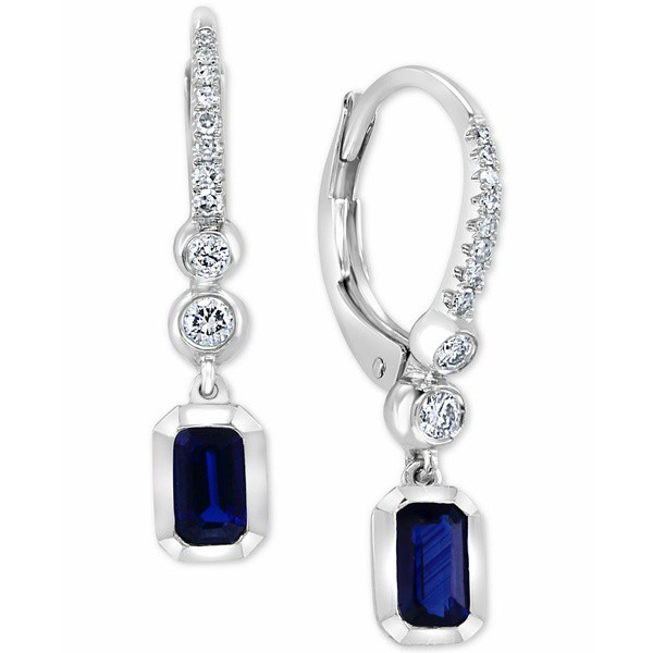 エフィー コレクション レディース ピアス＆イヤリング アクセサリー EFFY® Sapphire (5/8 ct. t.w.) & Diamond (1/8 ct. t.w.) Leve