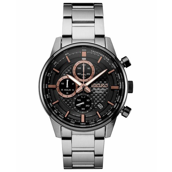 セイコー メンズ 腕時計 アクセサリー Men's Chronograph Stainless Steel Bracelet Watch 42.7mm Silver