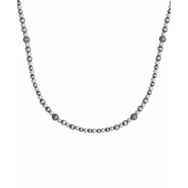 アメリカンウェスト レディース ネックレス・チョーカー・ペンダントトップ アクセサリー Beaded Textured Necklace Silver