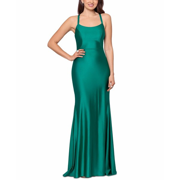 エスケープ レディース ワンピース トップス Lace-Up Gown Green