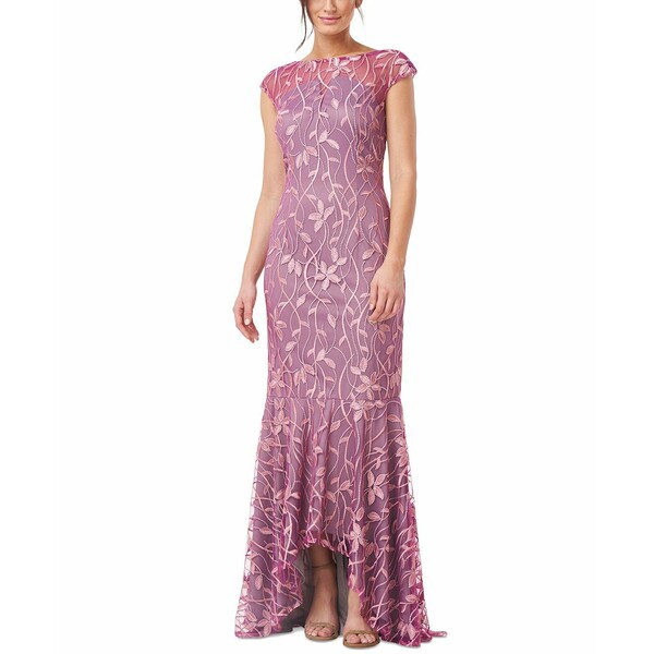 ジェイエスコレクションズ レディース ワンピース トップス Embroidered High-Low Gown Pale Mauve