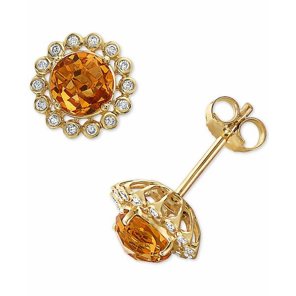 エフィー コレクション レディース ピアス＆イヤリング アクセサリー EFFY® Citrine (1-1/2 ct. t.w.) & Diamond (1/8 ct. t.w.) Flo