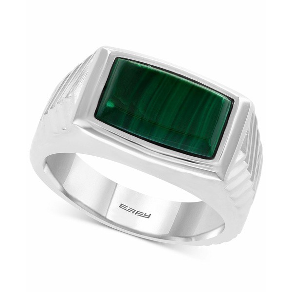 エフィー コレクション メンズ リング アクセサリー EFFY® Men's Malachite Ring in Sterling Silver Silver