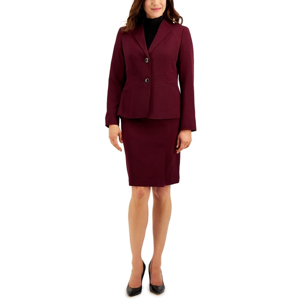 21超人気 ル スーツ レディース スカート ボトムス Petite Two Button Skirt Suit Bordeaux Red 再入荷 Sylvaniatownshippolice Com