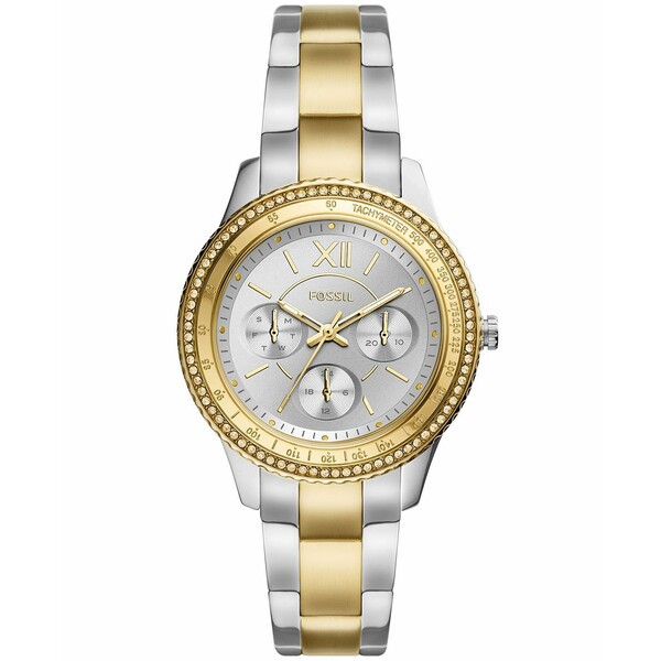 フォッシル レディース 腕時計 アクセサリー Women's Sport Multifunction Two Tone Stainless Steel Bracelet Watch 37mm Two Tone