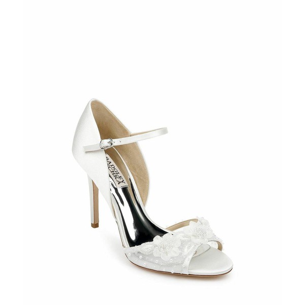 バッジェリーミシュカ レディース パンプス シューズ Carter Peep-Toe D'Orsay Pumps White Satin