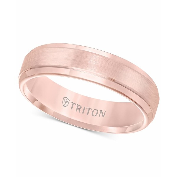 トライトン レディース リング アクセサリー Satin Comfort-Fit Band in Rose or Yellow Tungsten Carbide (6mm) Rose Tungsten