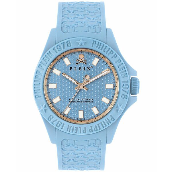 フィリッププレイン レディース 腕時計 アクセサリー Power Blue Silicone Strap Watch 43mm Blue