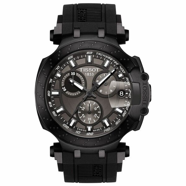 ティソット メンズ 腕時計 アクセサリー Men's Swiss Chronograph T-Sport T-Race Black Silicone Strap Watch 47.6mm Black