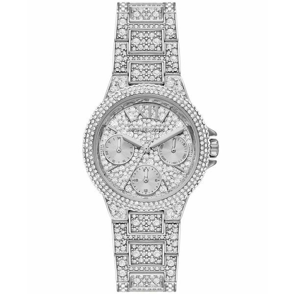 マイケルコース レディース 腕時計 アクセサリー Women's Camille Silver-Tone Stainless Steel Bracelet Watch, 33mm Silver-Tone