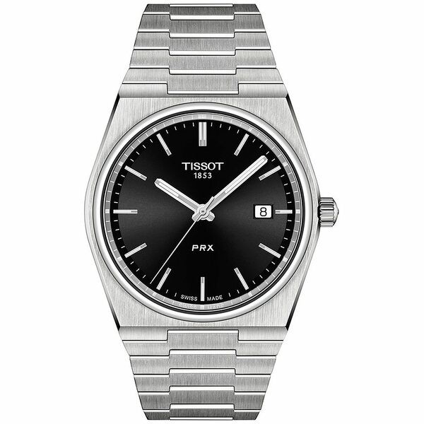 ティソット メンズ 腕時計 アクセサリー Men's Swiss PRX Stainless Steel Bracelet Watch 40mm Black