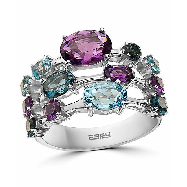 エフィー コレクション レディース リング アクセサリー EFFY® Multi-Gemstone Triple Row Statement Ring (3-3/4 ct. t.w.) in Ster