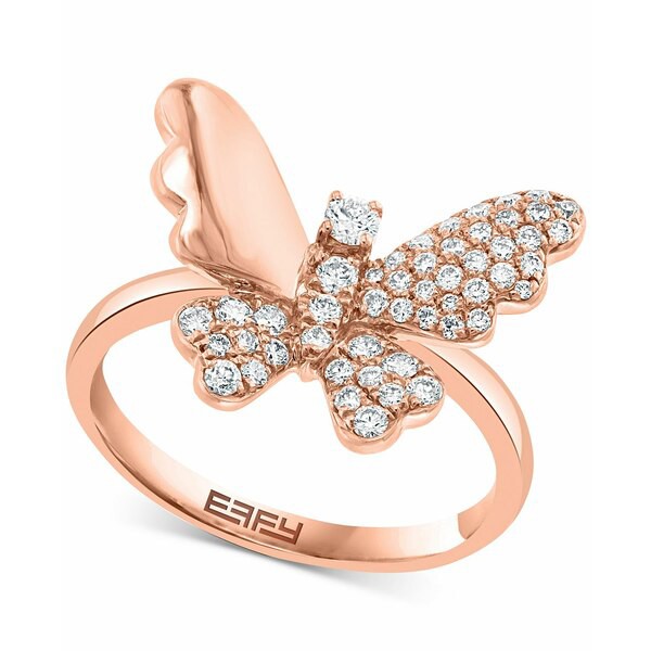 エフィー コレクション レディース リング アクセサリー EFFY® Diamond Butterfly Ring (1/2 ct. t.w.) in 14k Rose Gold Rose Gold