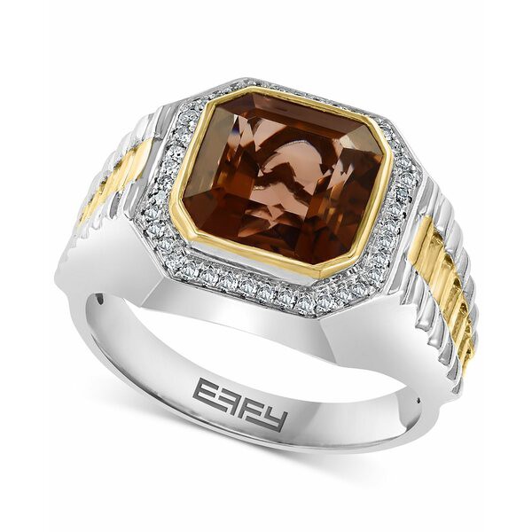 エフィー コレクション メンズ リング アクセサリー EFFY® Men's Smoky Quartz (5-1/6 ct. t.w.) & Diamond (1/5 ct. t.w.) Ring in