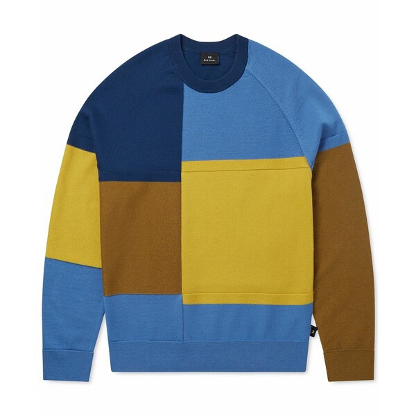 ポールスミス メンズ パーカー・スウェットシャツ アウター Men's Regular-Fit Pieced Colorblocked Sweatshirt Indigo